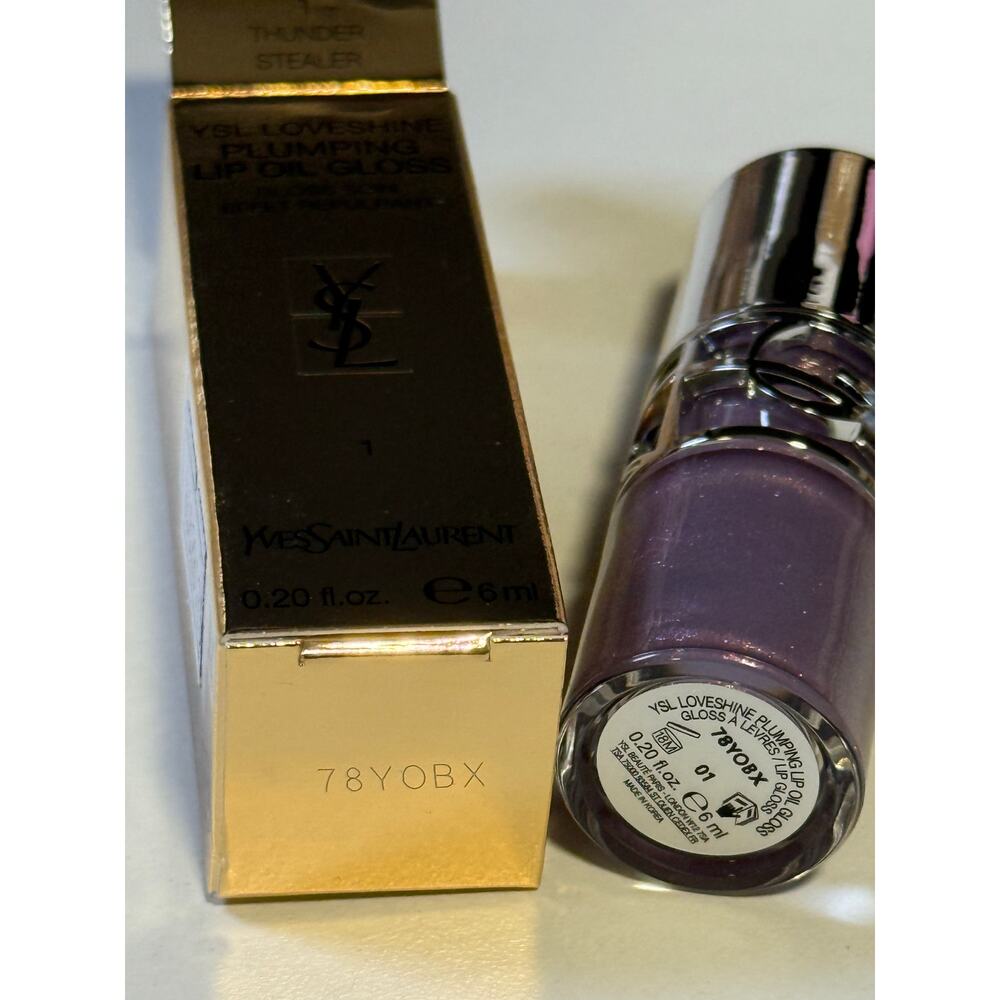 YSL Loveshine Plumping Lip Oil Gloss - #01 THUNDER STEALER - NEW in BOX - Picture 3 of 6